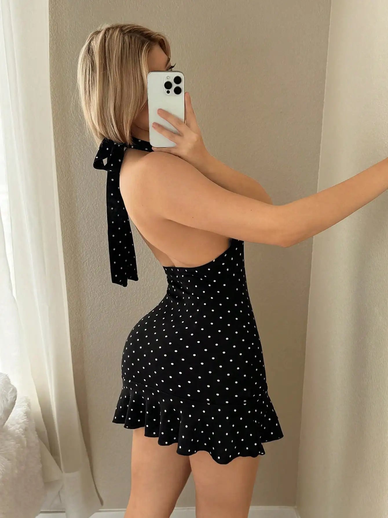 Sexy back and neck hanging casual Dress