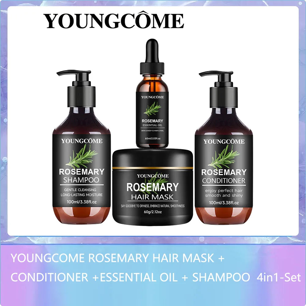 Rosemary Kit 4in1  Mask+Shampoo+Conditioner+Oil Helps Strengthen Weak Hair Care