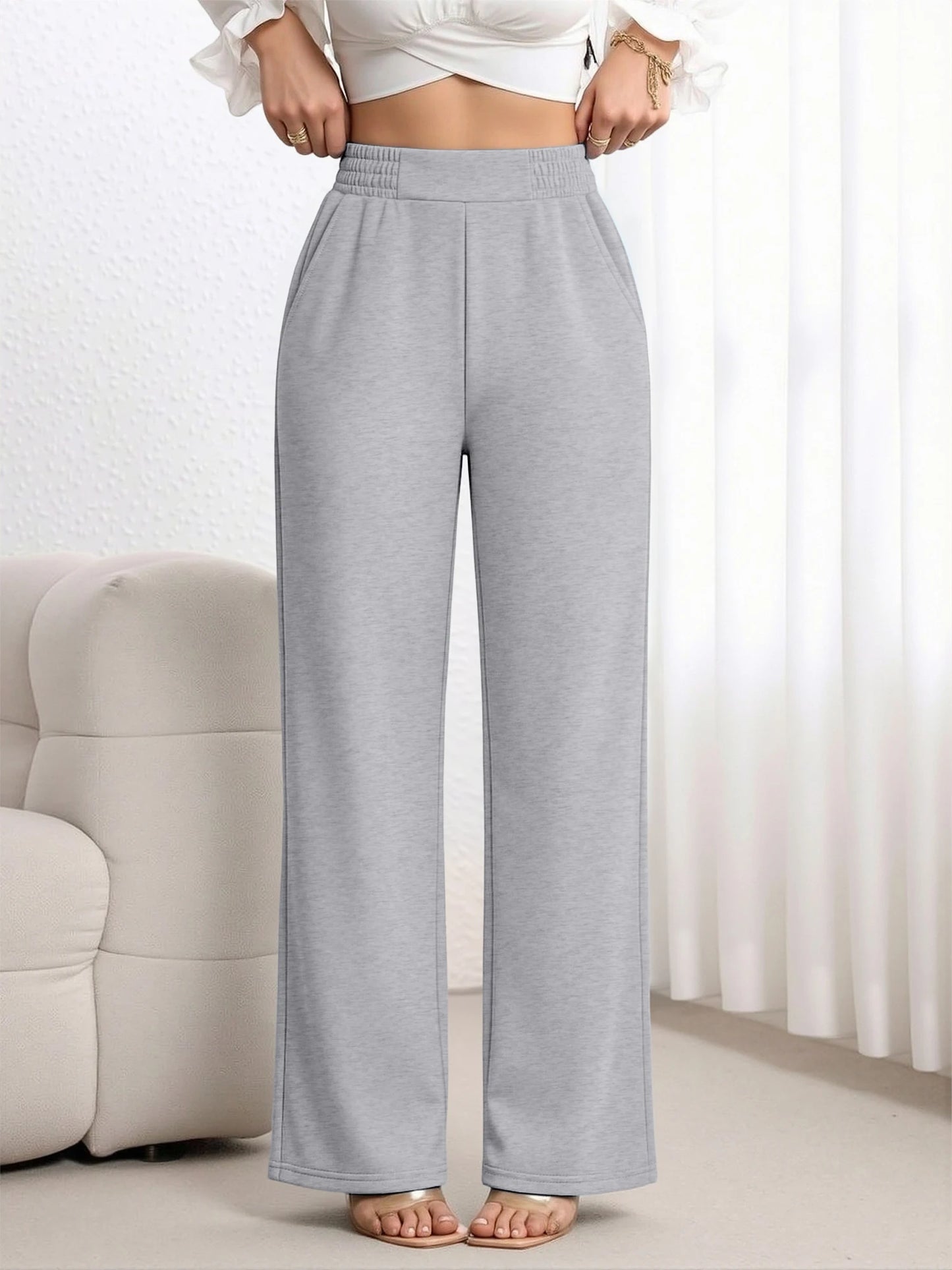 Streetwear High Waist Wide Leg Pants