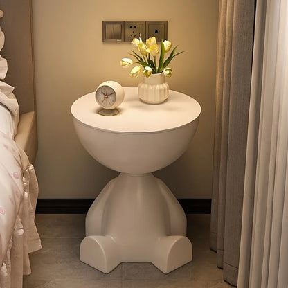 Creative bear shaped plastic bedside table in small space