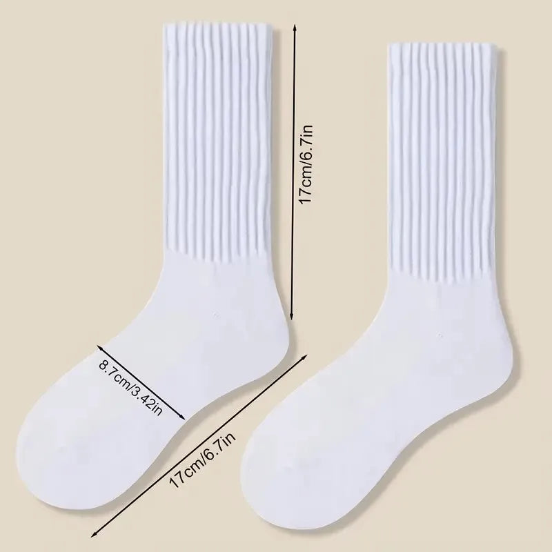 6 Pairs  Mid-Calf Warm Comfortable Casual Stacked Knitted Socks