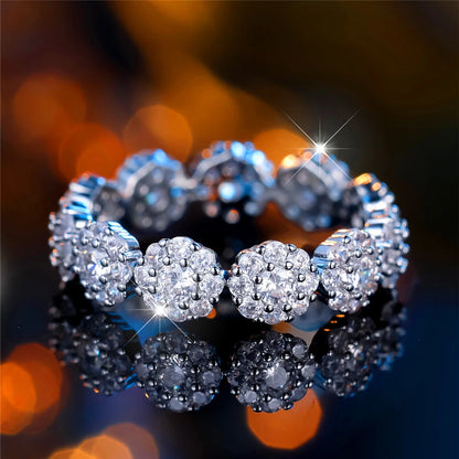 Charm White Zircon Stone Round Vintage Rose Gold Rings