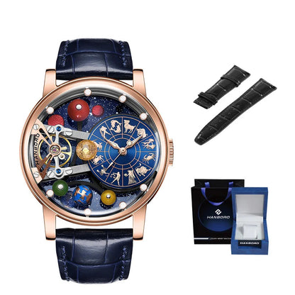 Starry Sky Skeleton Automatic Mechanical Luxury Constellation Waterproof Watch