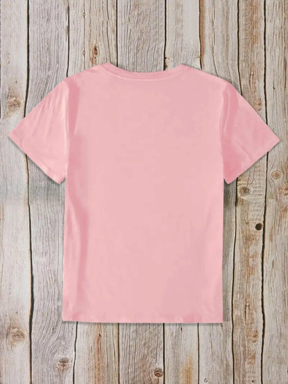 Regular Short-Sleeve With Bow Print Pants 4-12 Year Set