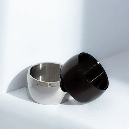 12mm Smooth Stainless Steel Classic Gold Couple Rings