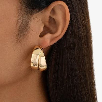 Stainless Steel Double-Layer Hoop Earrings
