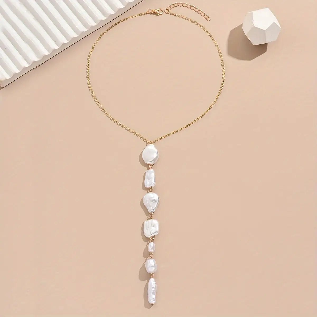 Baroque Pearl Y-Shape Long Tassel Luxurious Bohemian Necklace