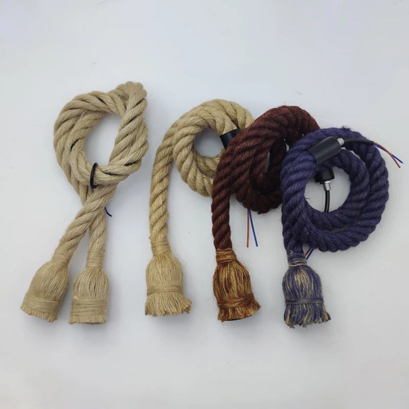 Vintage Hemp Rope Pendant Lights Attic