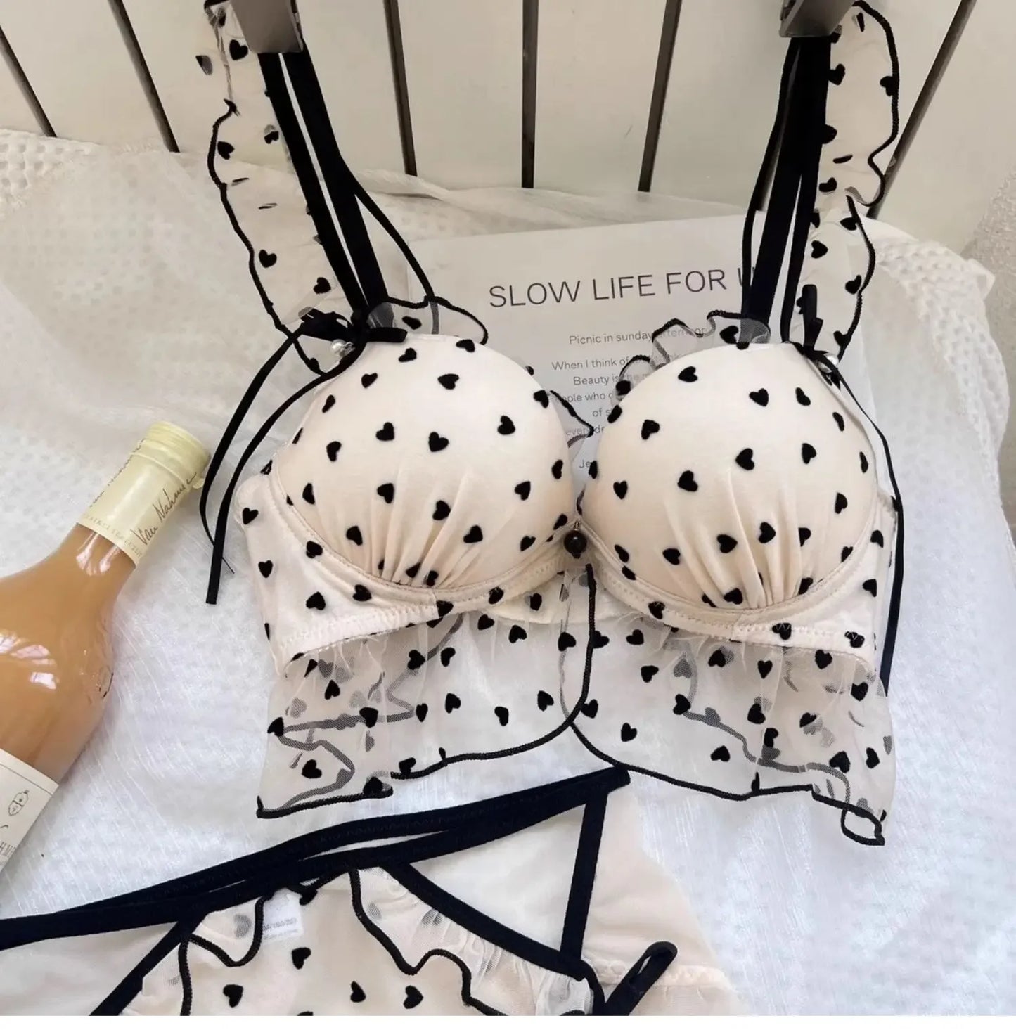 Japanese Mesh No-wire lace Underwear set Lingerie