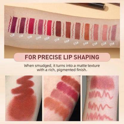 2pcs Lipstick Lipliner Matte Nude Lip Liner Pencil Waterproof Set