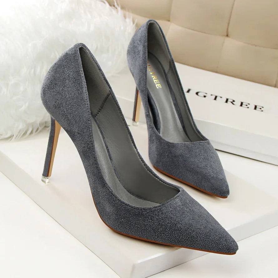High Heels Suede Prom Shoes