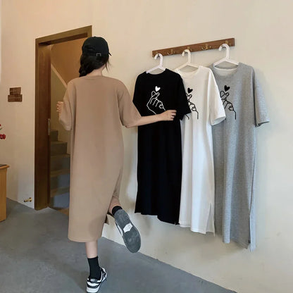 Elegant Large Size Loose Casual Short-sleeved Dresses