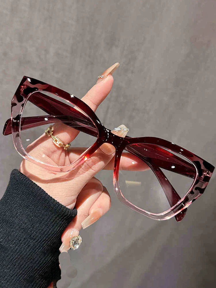 Big Frame Women Retro Cat Eyes Anti Blue Light Fatigue polygon Lrregular Reading glasses