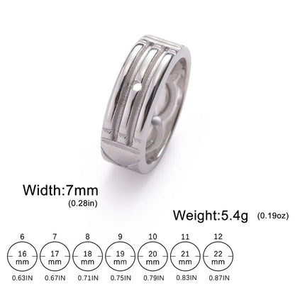Atlantis Stainless Steel Wide Minimalist Rings