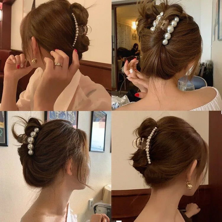 Simulated Pearl Hair Claws Hair Clips