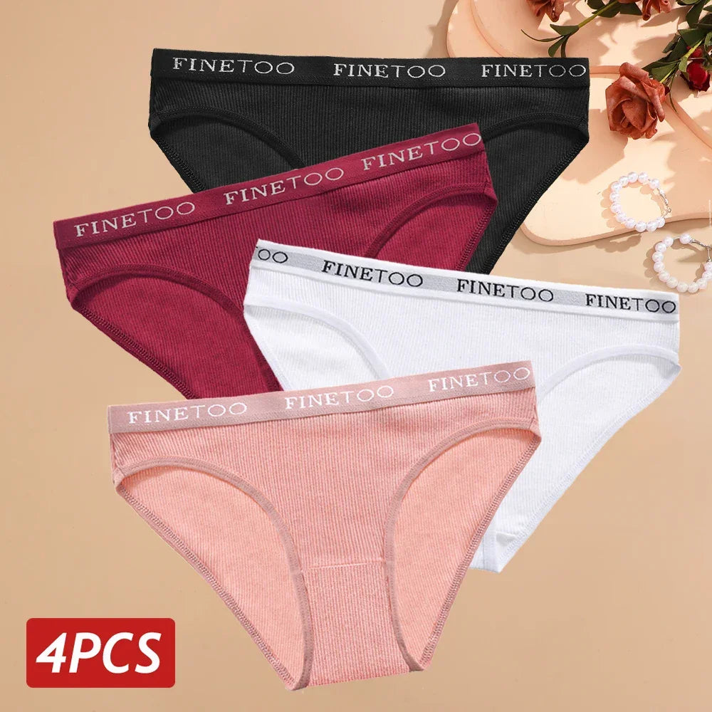 4PCS/Set Cotton Panties High Elastic Underwear Cotton Lingerie