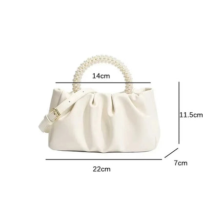 Pearl Handle Clutch Purse Handbags Luxury Square Shoulder Bags