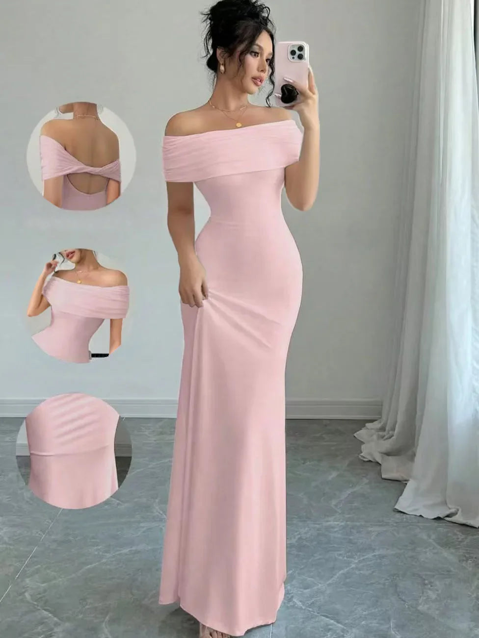 Off Shoulder Sleeveless Sexy Midi Dress
