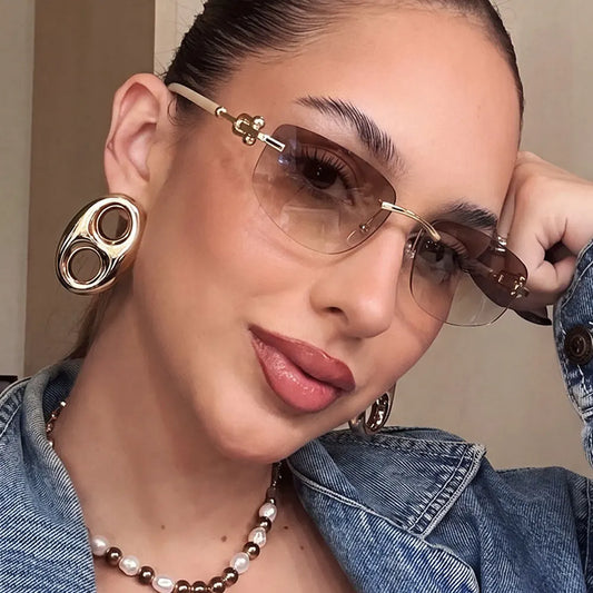 Sunglasses INS Popular Frameless Irregular Polygon Sunglasses