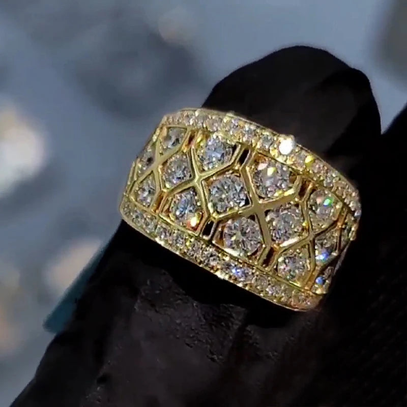 Huitan Gorgeous Full with Bling Cubic Zircon Rings