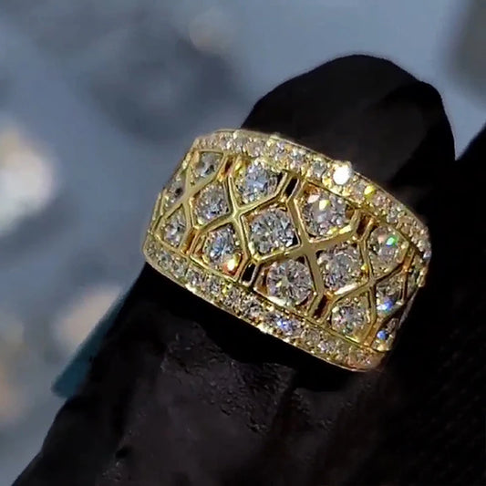 Huitan Gorgeous Full with Bling Cubic Zircon Rings
