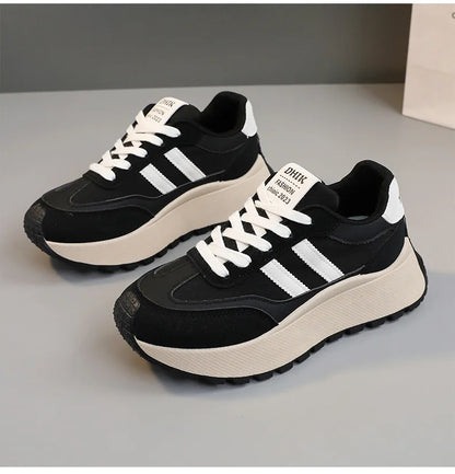 Thick Bottom Leather Sneakers