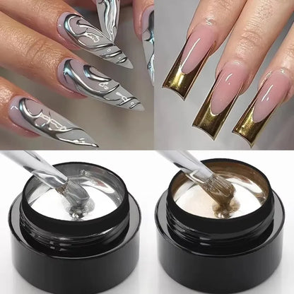 2-4PCS Metallic Painting Gel Polish Gold Silver Rose Gold Mirror Effect