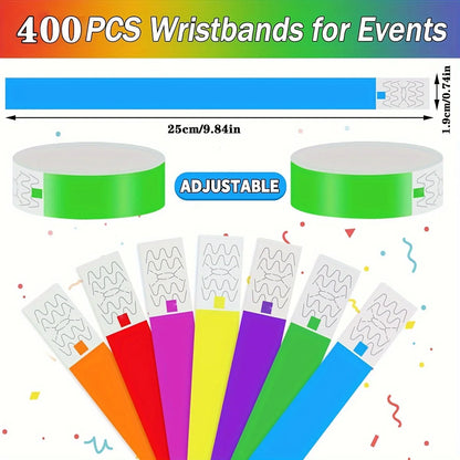 Colorful Tyvek Wristbands Waterproof Entry Identification