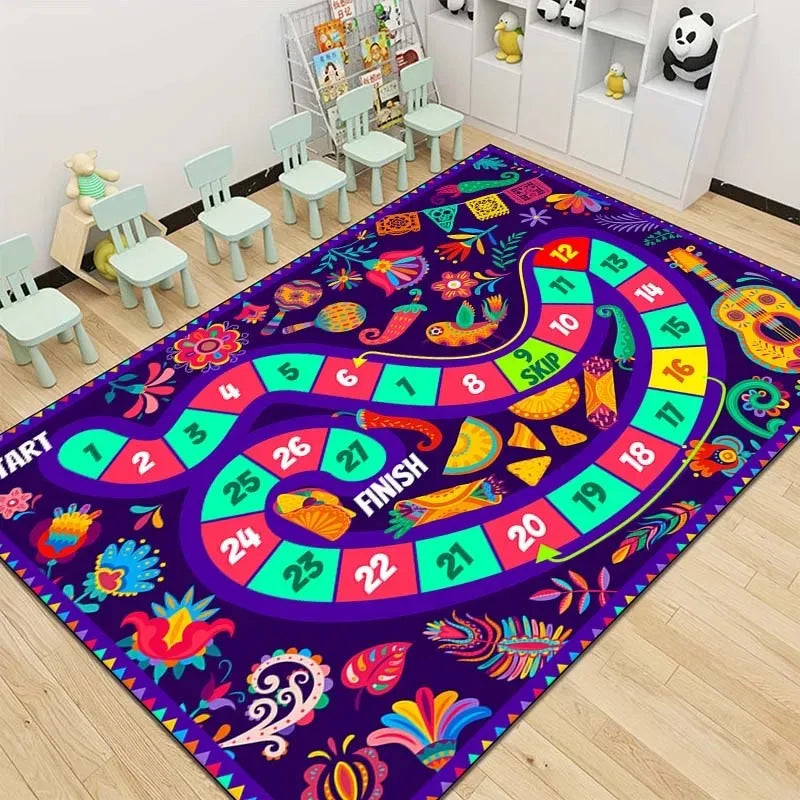 Snakes and Ladders Game Pattern Carpet Floor Mat