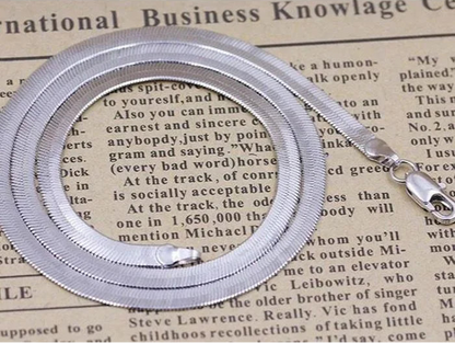 925 Sterling Silver 4MM Blade Chain Necklace Jewelry