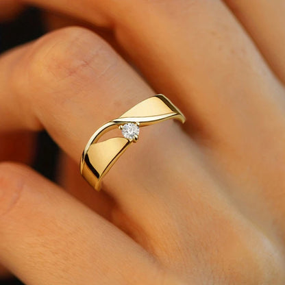 Small Cubic Zirconia Minimalist Engagement Rings