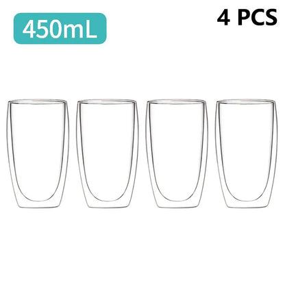 Transparent Glass Coffee Cup Mug