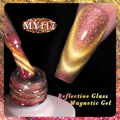 Sparkling Glass Bead Cat Magnetic Gel Nail Polish