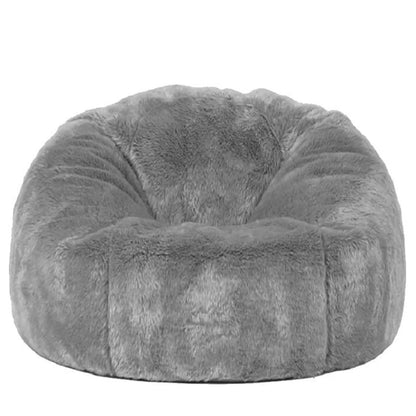 Adults  Children Fluffy Faux Fur Bean Bag Pouf Cover without Filler Beanbag