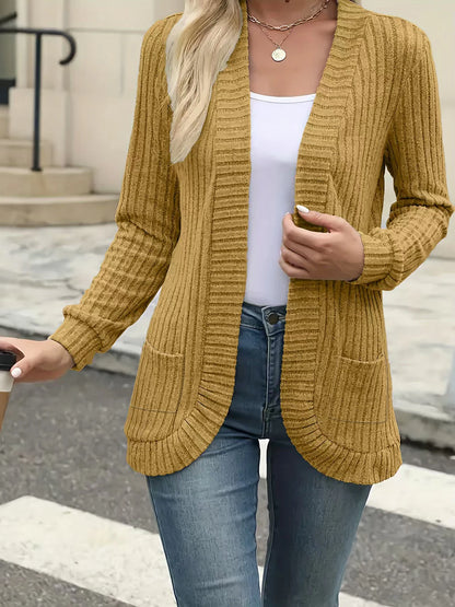 Stripe brushed cardigan jacket