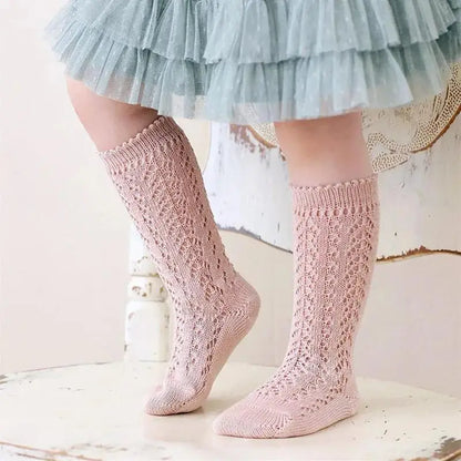Kids Knee High Socks Toddlers Mesh Baby Girls