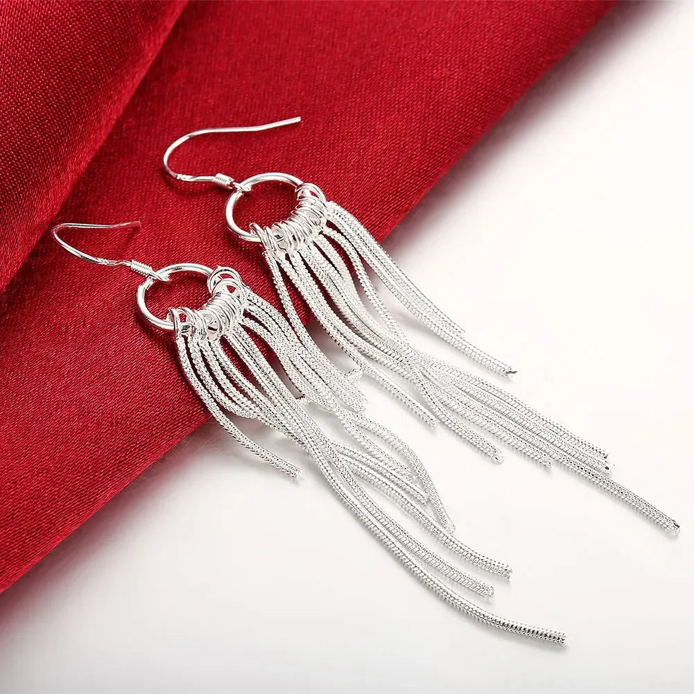 925 Sterling Silver Round Circle Hoop Earrings