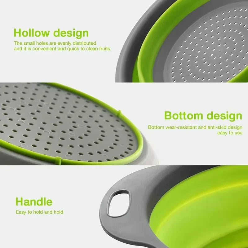 Silicone cleaning and drainage basket