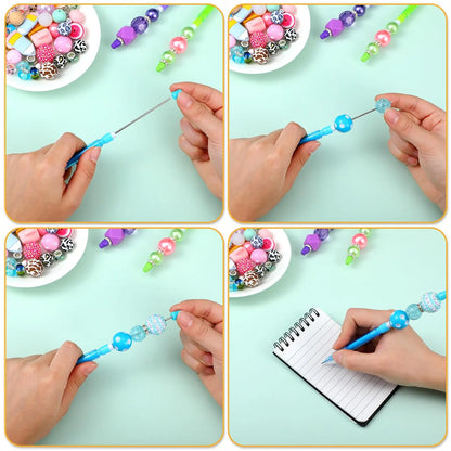 10-100Pcs Beaded Pencil HB Writing Beaded Pencil