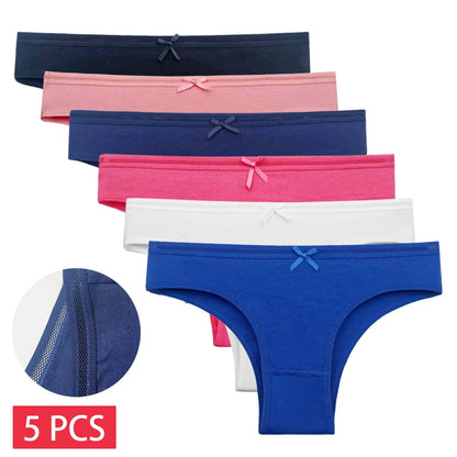 5 Pcs/Set Cotton Panties Sexy Lace Low Waist M-XL  Lingerie