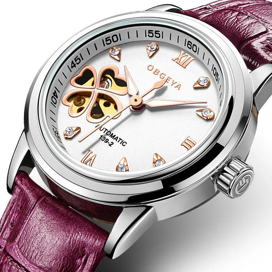 DANA Automatic Diamond Leather Watch