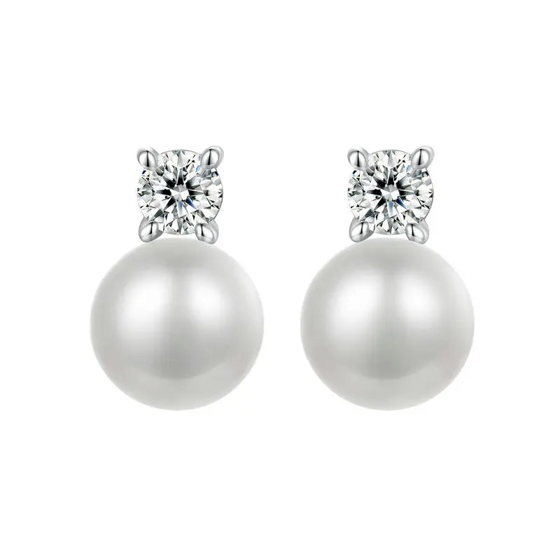 DANA 925 Sterling Silver Freshwater Pearl Stud Earrings