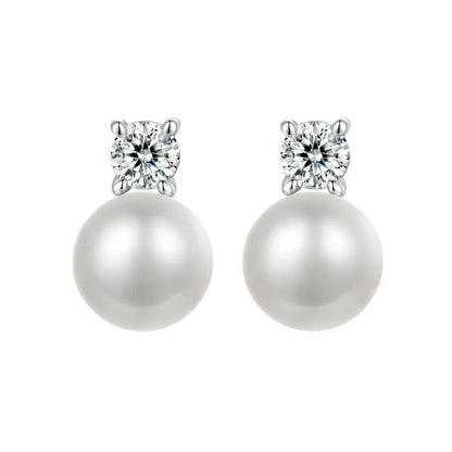 DANA 925 Sterling Silver Freshwater Pearl Stud Earrings