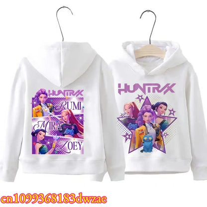 Rumi Mira Zoey Graphic Hoodie Front Back Hooded Casual Long Sleeve Pullovers