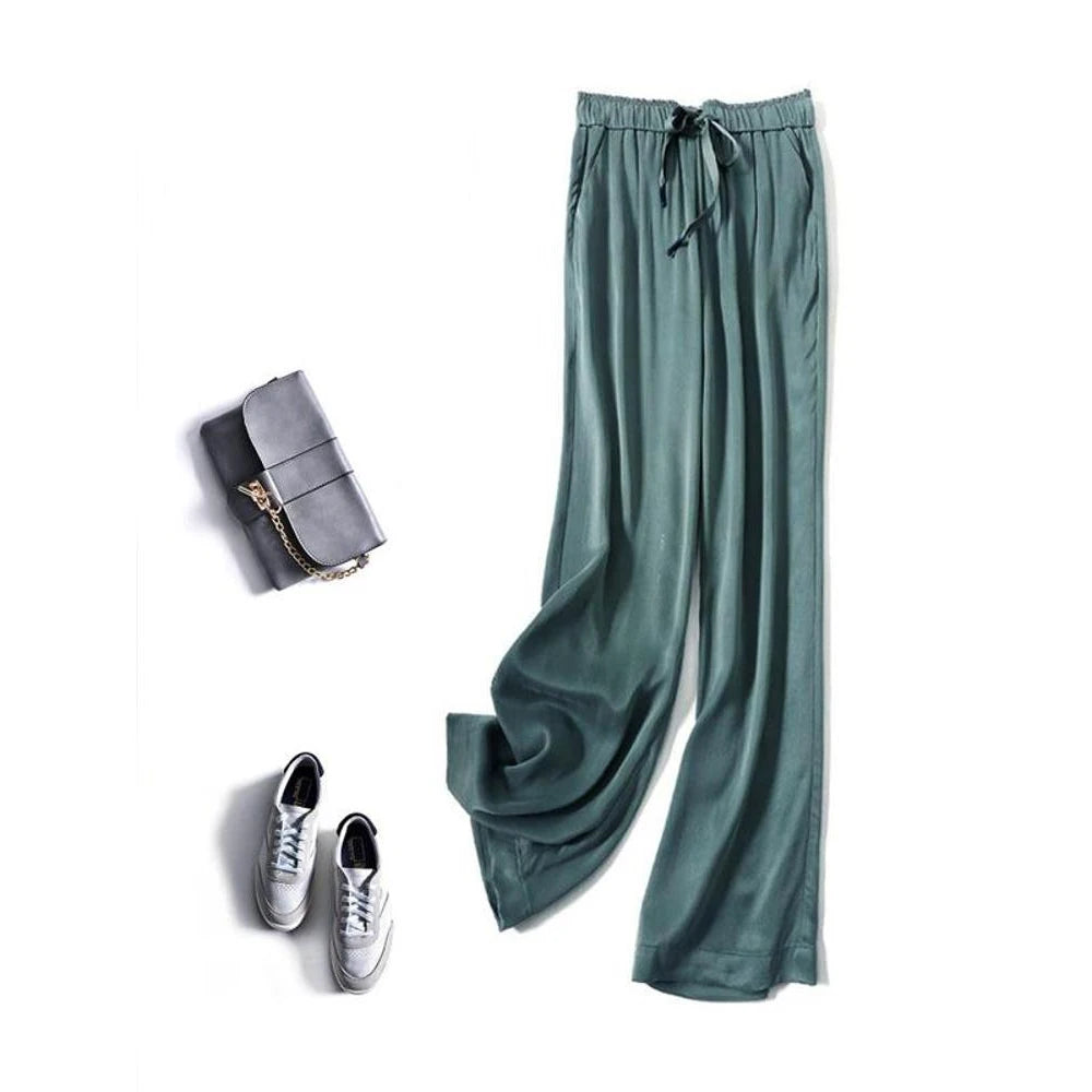 Ice Silk Wide Leg Pants