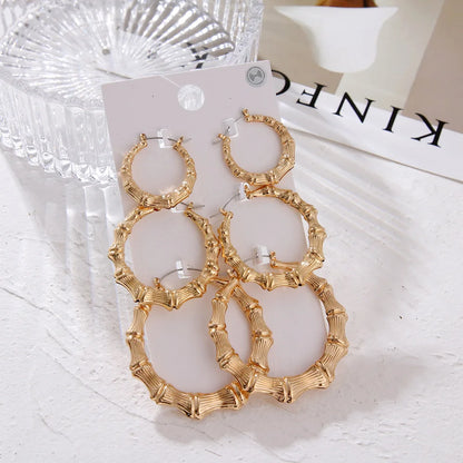 3pairs Hoop Big Geometry Round Circle Earring