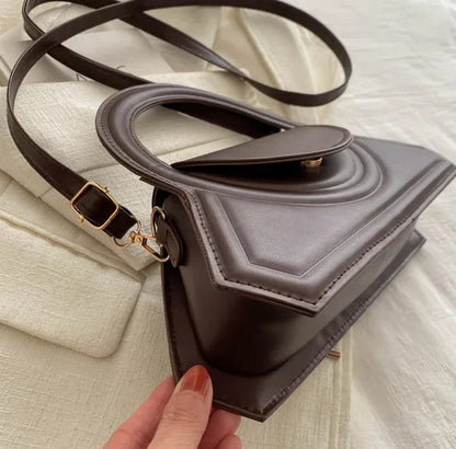 Pu Leather Elegant Tote Versatile Vintage Small Square Bag