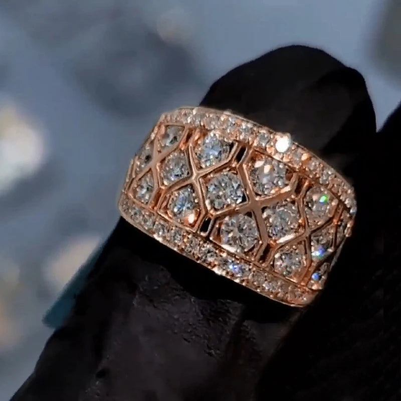 Huitan Gorgeous Full with Bling Cubic Zircon Rings