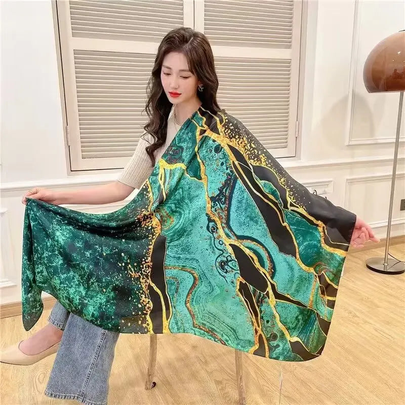 180*90cm Luxury Classic Sun Protection Silk Scarves Silk Shawl