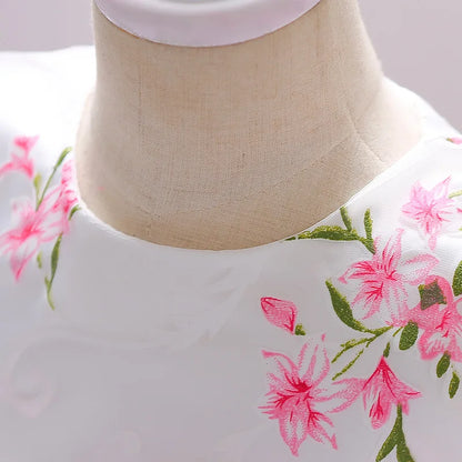 Baby Girls 1 Year Flowers Baptism Dress